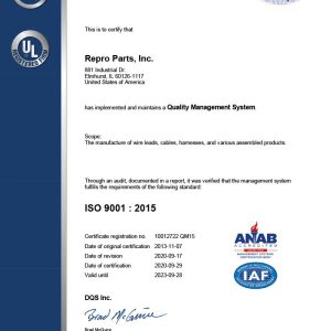 ISO9001 2020 Certificate